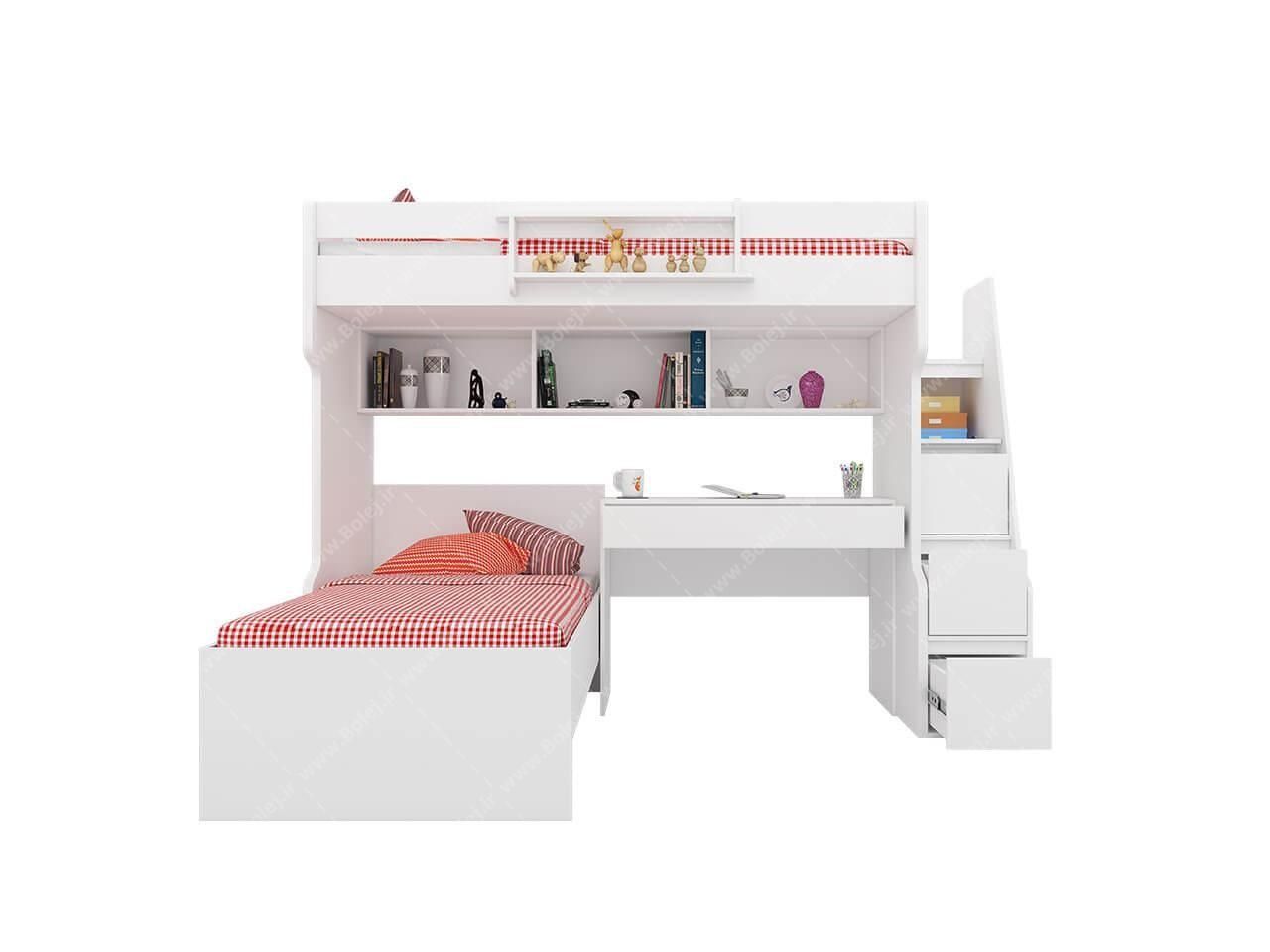 تخت دوطبقه میز دار یا کمد دار|تخت و سرویس خواب|مشهد, شهرک رازی (شهرک غرب)|دیوار