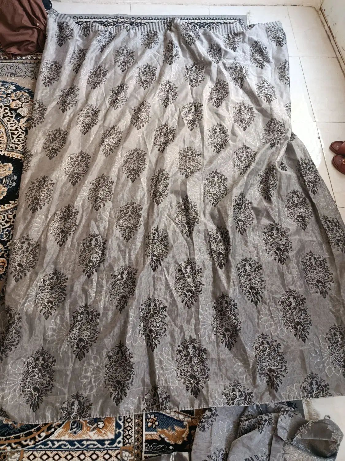 پرده 6متری طوسی نقره ای|پرده، رانر، رومیزی|مشهد, هفت تیر (نه دره)|دیوار