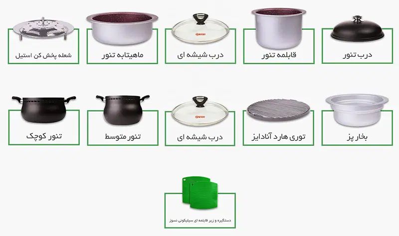 غذاپز همه‌کاره ۱۰ پارچه آروشا ۸ نفره (نو)|ظروف پخت‌وپز|تهران, نازی‌آباد|دیوار