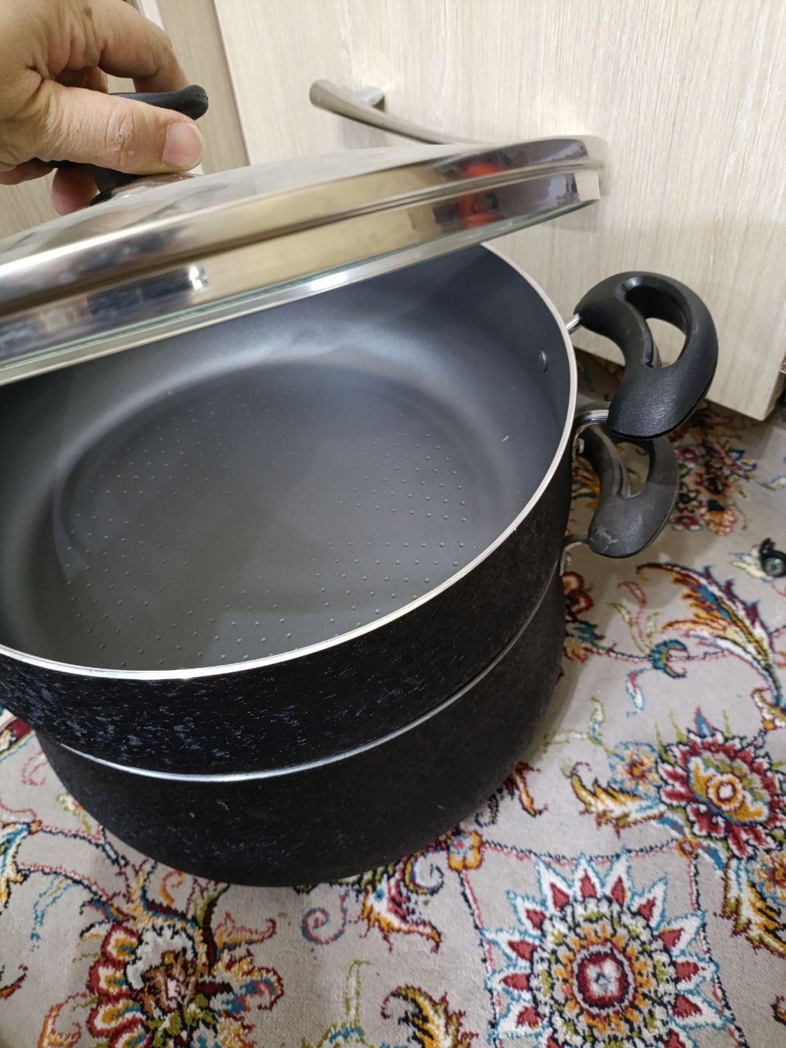 ست تفلون تابان،ماهیتابه گریل چدن رژیمی،پایه قابلمه|ظروف پخت‌وپز|قم, کیوانفر|دیوار