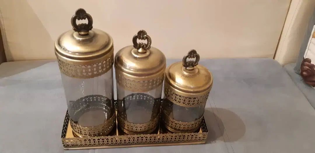 بانکه بدنه شیشه و طرح برنج|صنایع دستی و سایر لوازم تزئینی|اصفهان, شاهزاده ابراهیم|دیوار