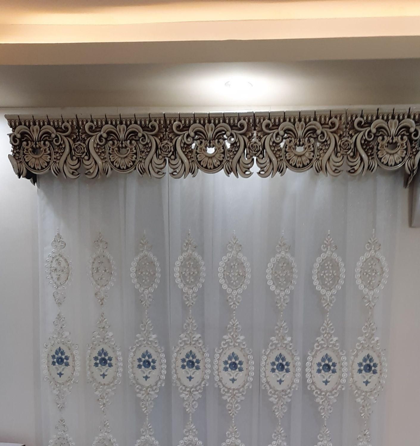 پرده توری طرح دار برجسته|پرده، رانر، رومیزی|رشت, منظریه|دیوار