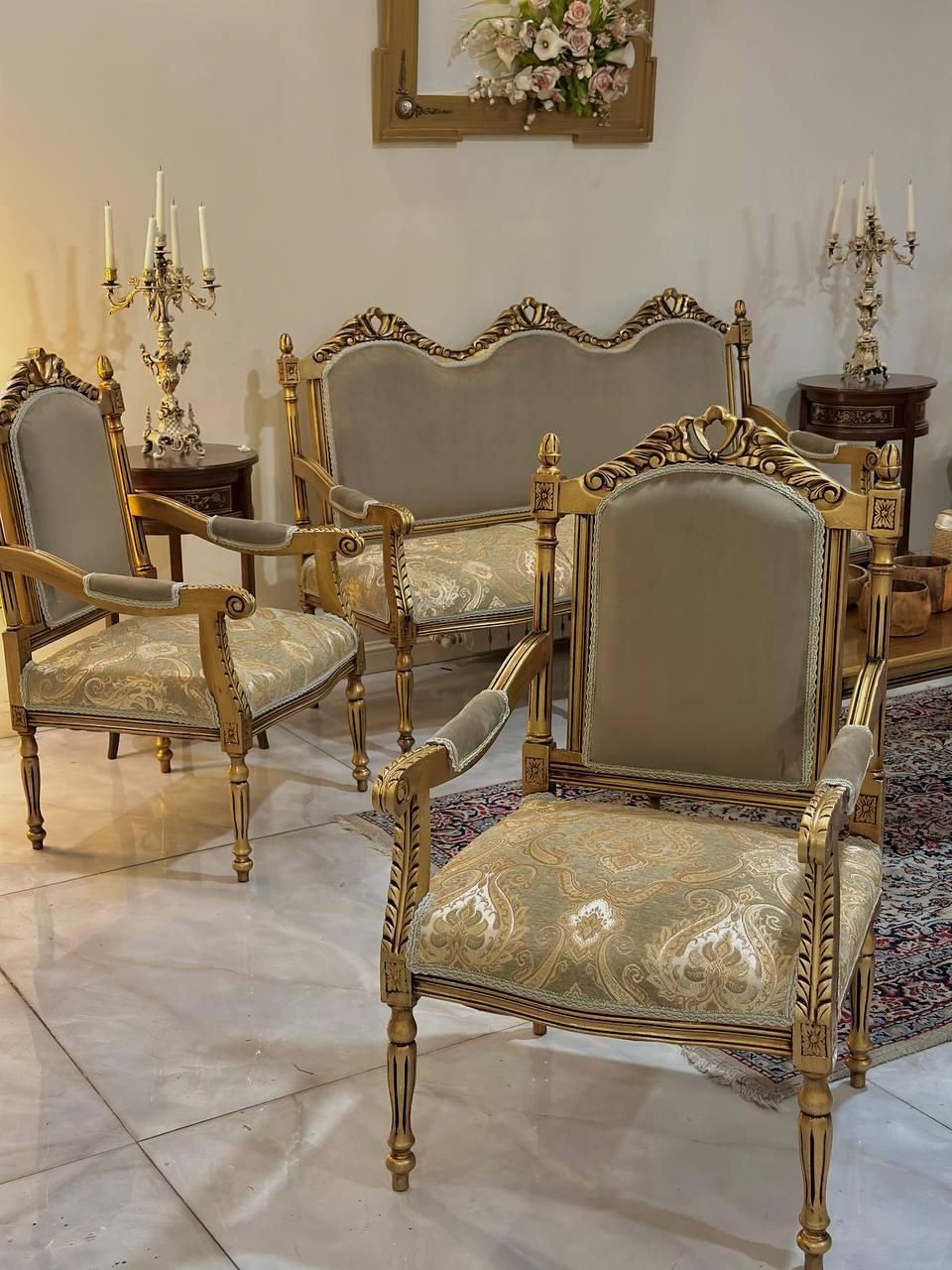 مبلمان تمام چوب مبل استیل خراطی|مبلمان خانگی و میز عسلی|تهران, اختیاریه|دیوار