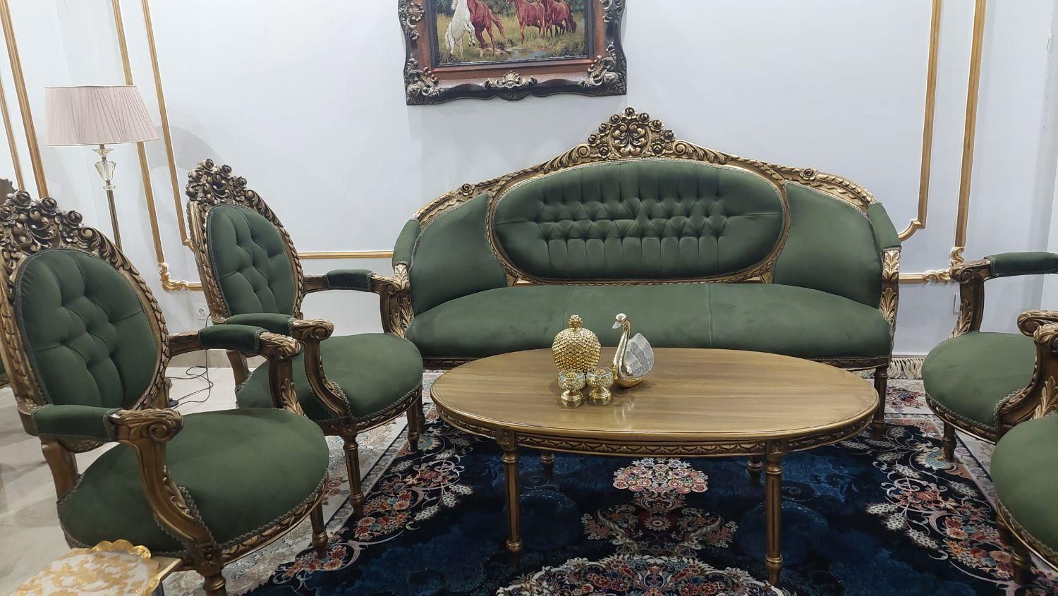 مبل ۹ نفره میزنهارخوری ۶ نفره ست در حد نو|مبلمان خانگی و میز عسلی|بومهن, |دیوار