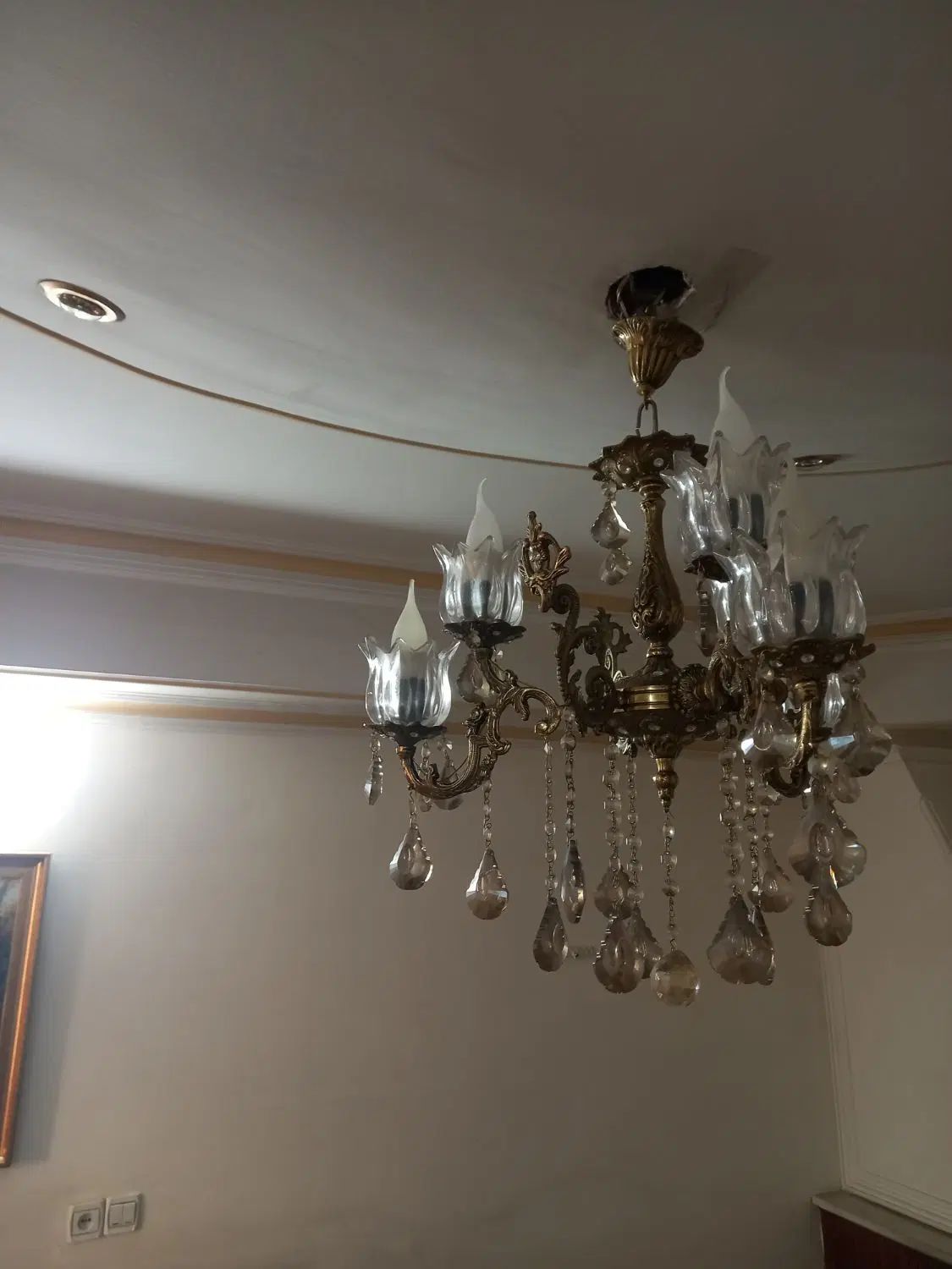 دو عدد لوستر برنزی ۳ شاخه|لوستر و چراغ آویز|تهران, ستارخان|دیوار
