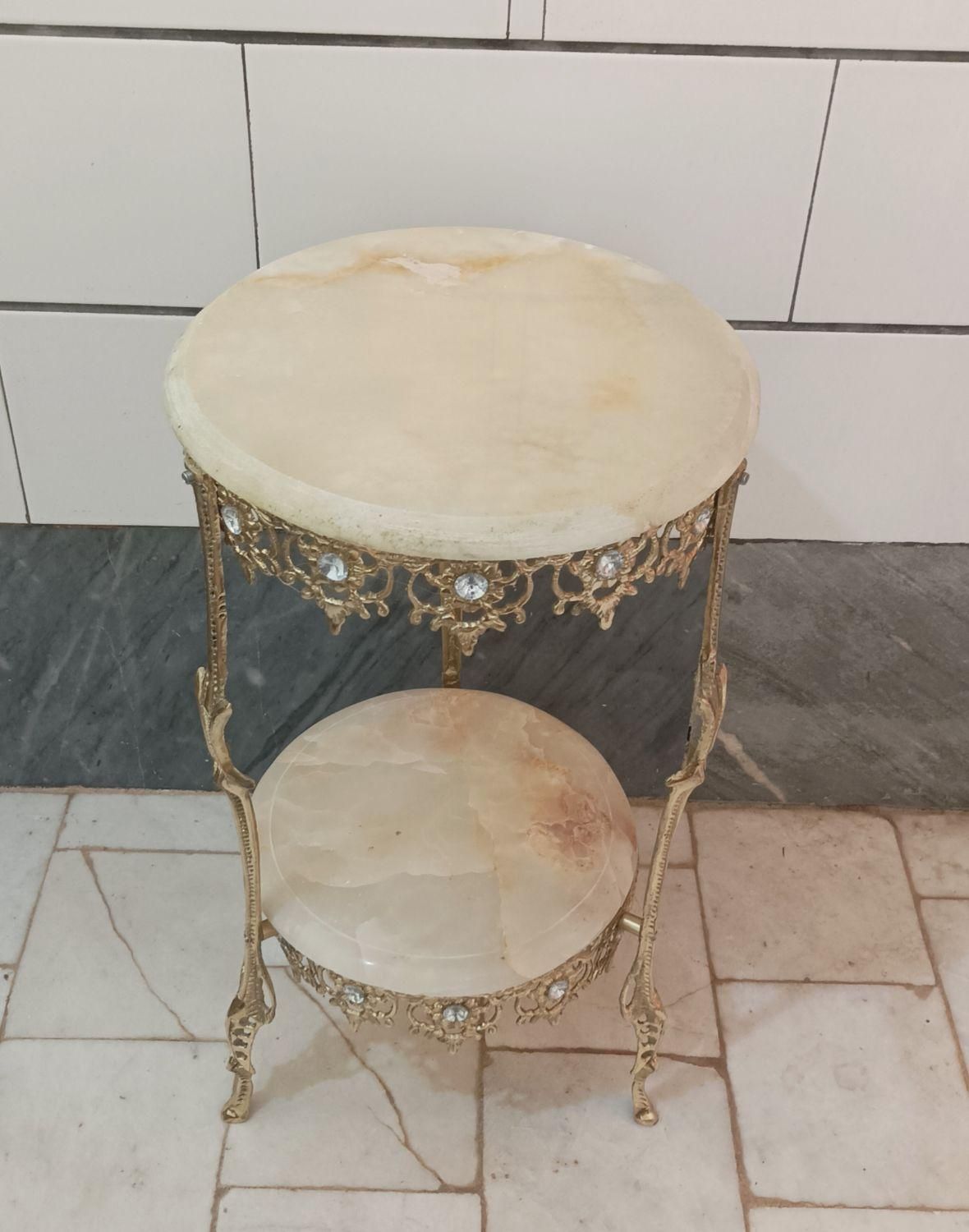 میز تلفن دو طبقه برنز میز برنجی|میز تلفن|اراک, |دیوار