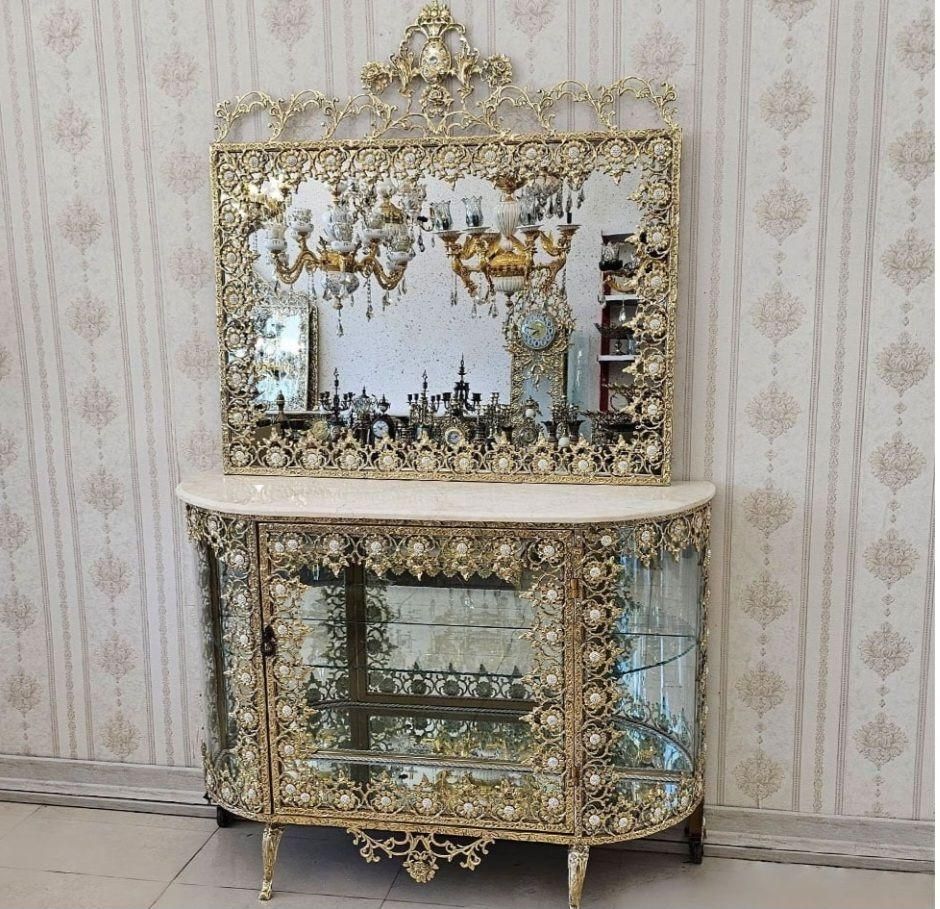 آینه کنسول برنزی|بوفه، ویترین، کنسول|گلستان (تهران), |دیوار