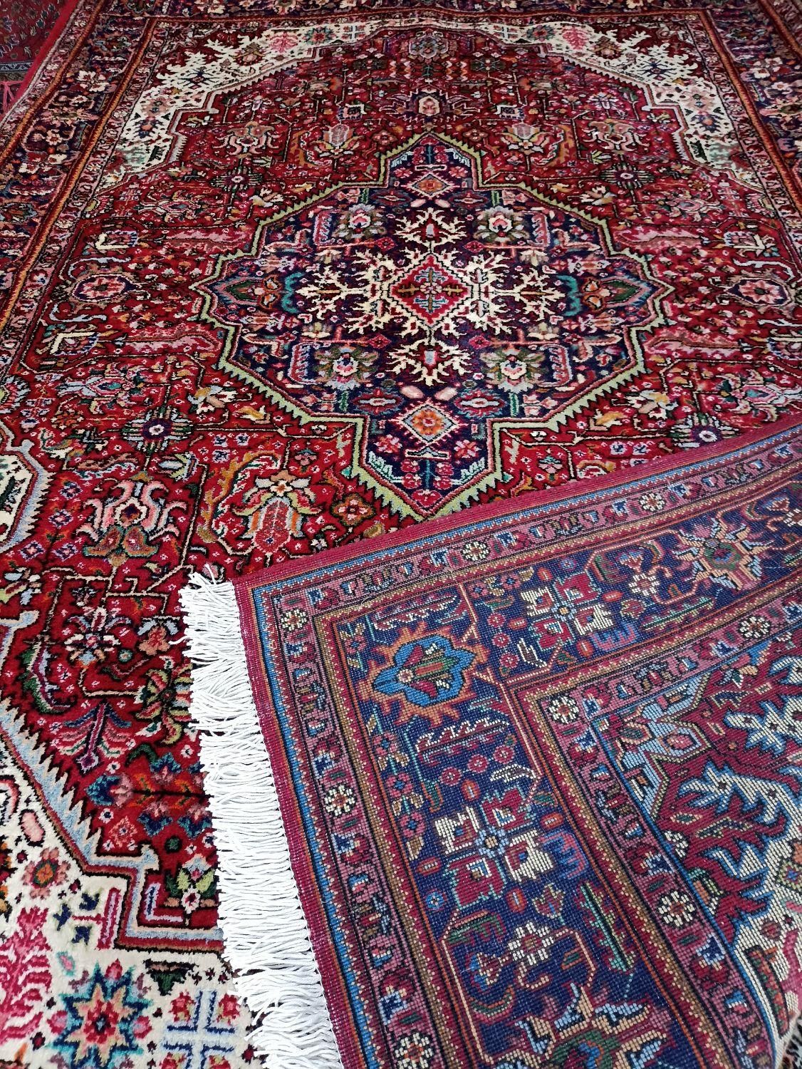 تک شیش متری طرح قبا بناب طرح لوزی رنگ لاکی|فرش|خوی, |دیوار