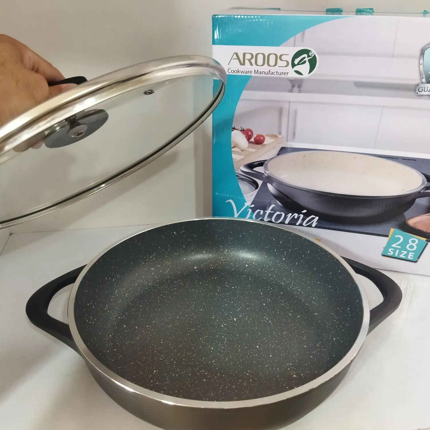 ماهیتابه گرانیت عروس دودسته مدل ویکتوریا سایز 28|ظروف پخت‌وپز|رشت, منظریه|دیوار