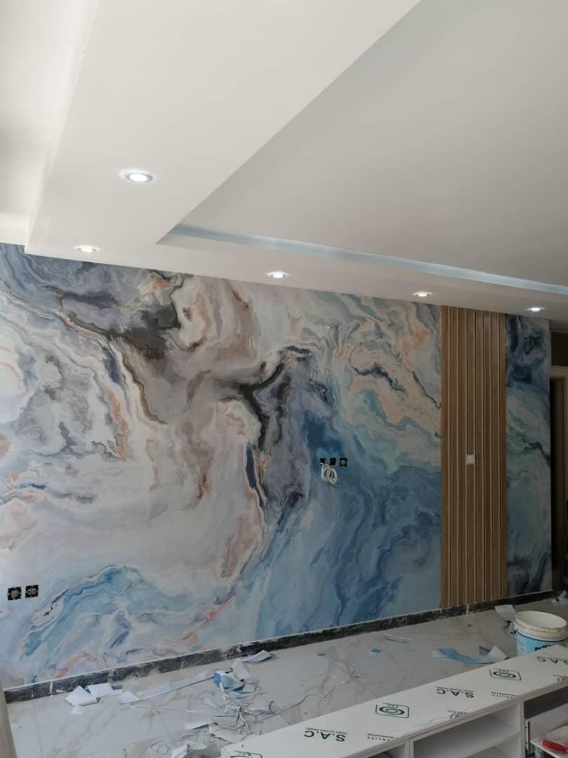 فروش و نصب کاغذ دیواری پوستر نقاشی گچ کاری بازسازی|خدمات پیشه و مهارت|اصفهان, ملک‌شهر|دیوار