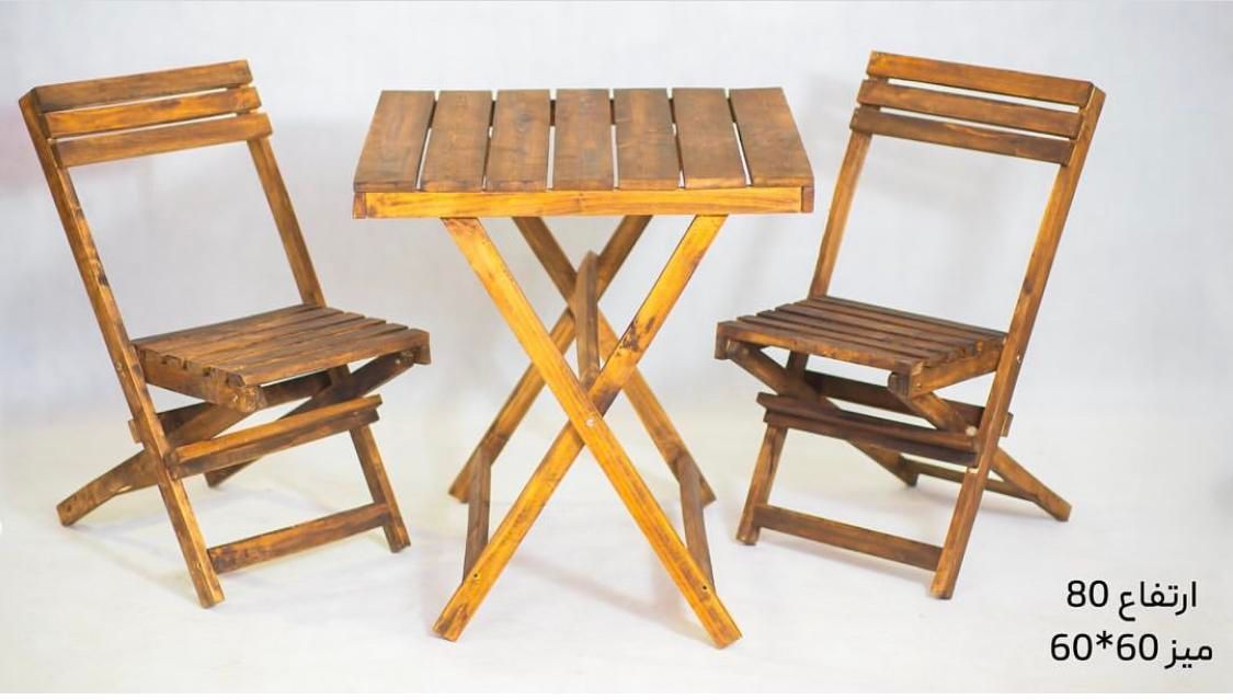 میز صندلی چوبی تاشو|میز و صندلی غذاخوری|کرمان, |دیوار