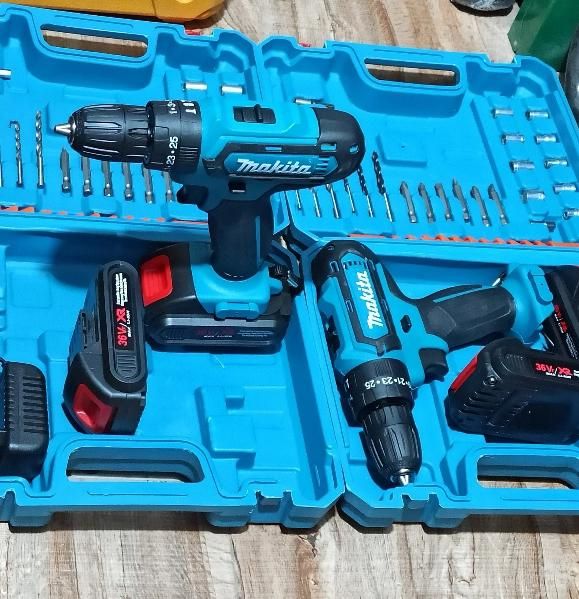 دریل شارژی makita چکشی 2باتری 36ولت با لوازم کامل|ابزارآلات|اراک, |دیوار