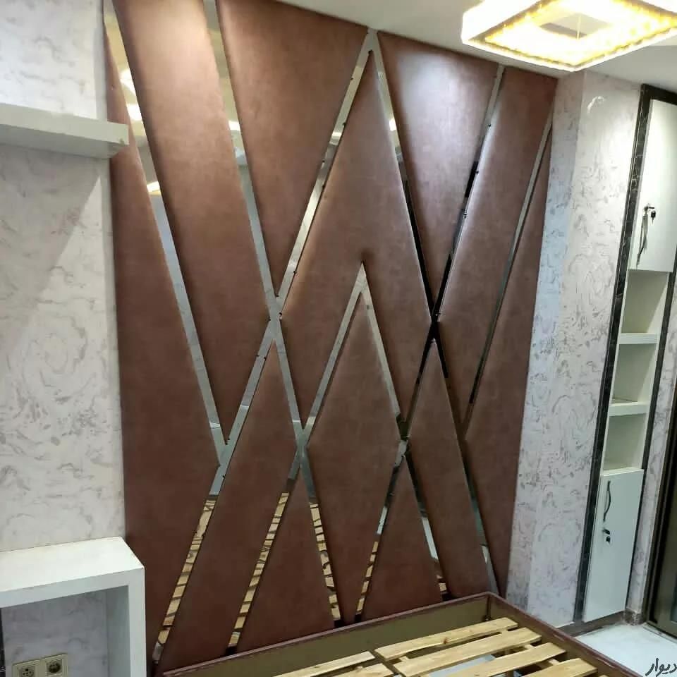 چرم کوبی درب(اکوستیک) ولمسه کاری دیوار رویال دکور|خدمات پیشه و مهارت|اصفهان, مشکین|دیوار