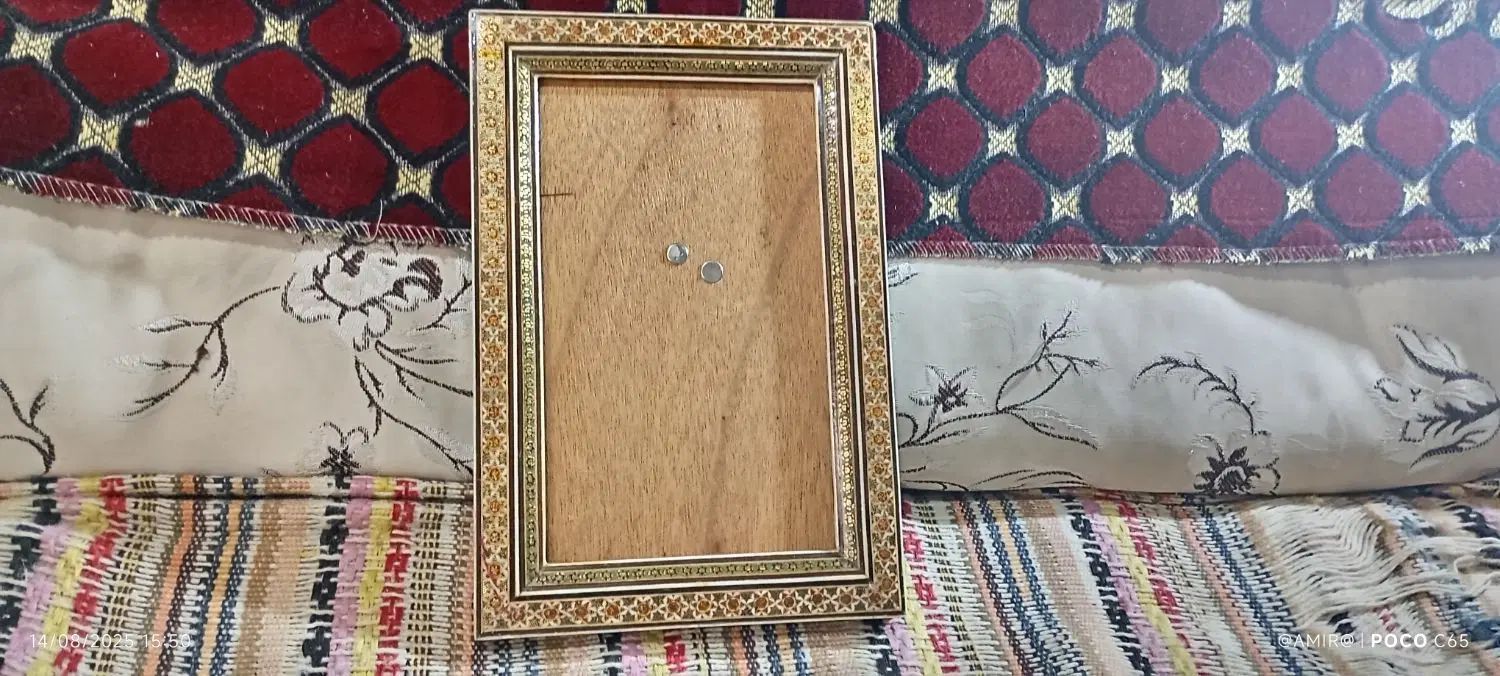 قاب عکس خاتم کاری همراه با ساعت خاتم کاری|کلکسیون اشیاء عتیقه|محمدشهر, علی آباد گونه|دیوار