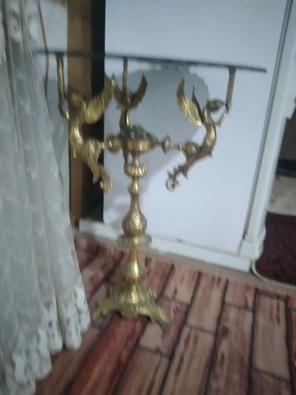 یک عدد میز فرشته برنز و یک عدد آیینه کنسول برنز|بوفه، ویترین، کنسول|بهار, |دیوار
