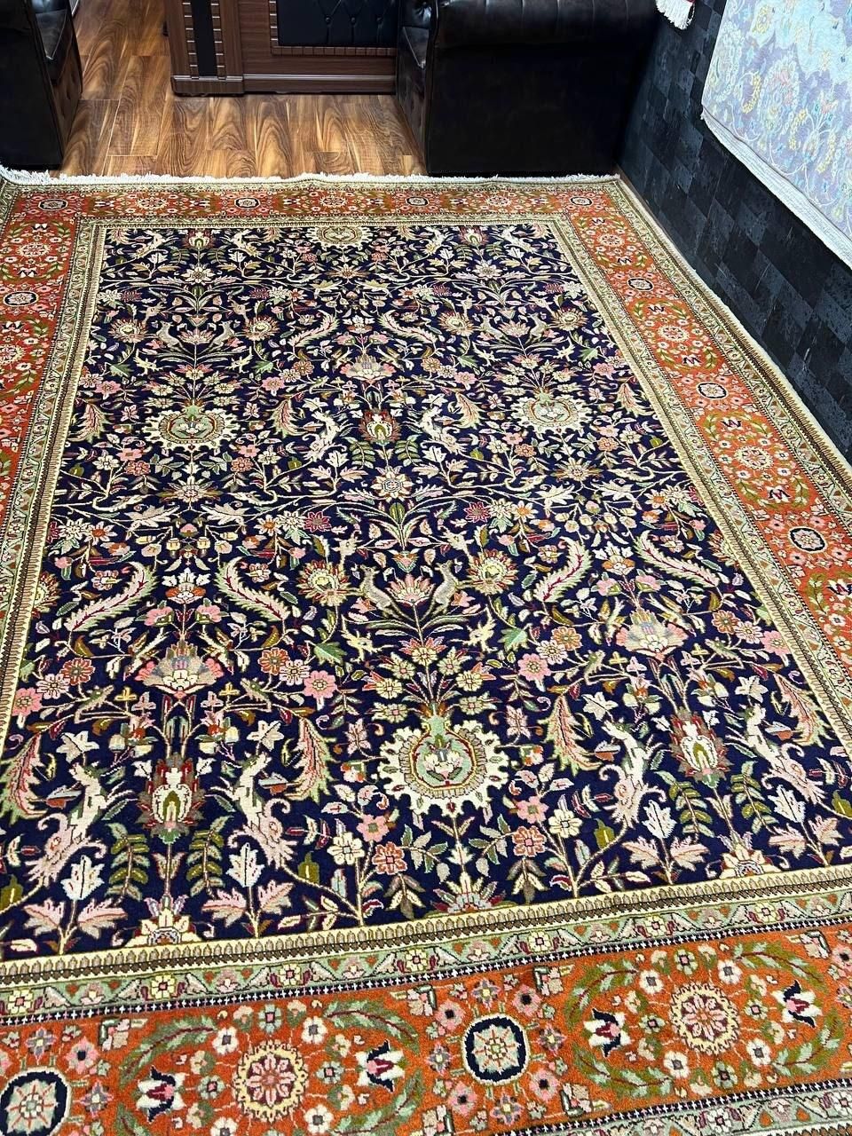 یک تخته قالی ۸ متری تبریز طرح طبا طبایی رنگ‌گیاهی|فرش|تهران, بازار|دیوار