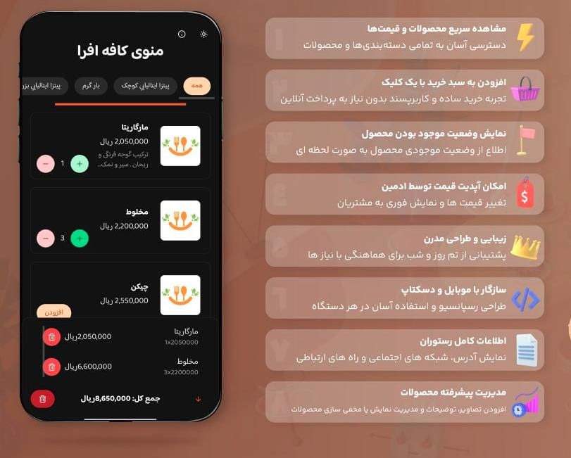منو دیجیتال حسابش|کافی‌شاپ و رستوران|تهران, جنت‌آباد جنوبی|دیوار