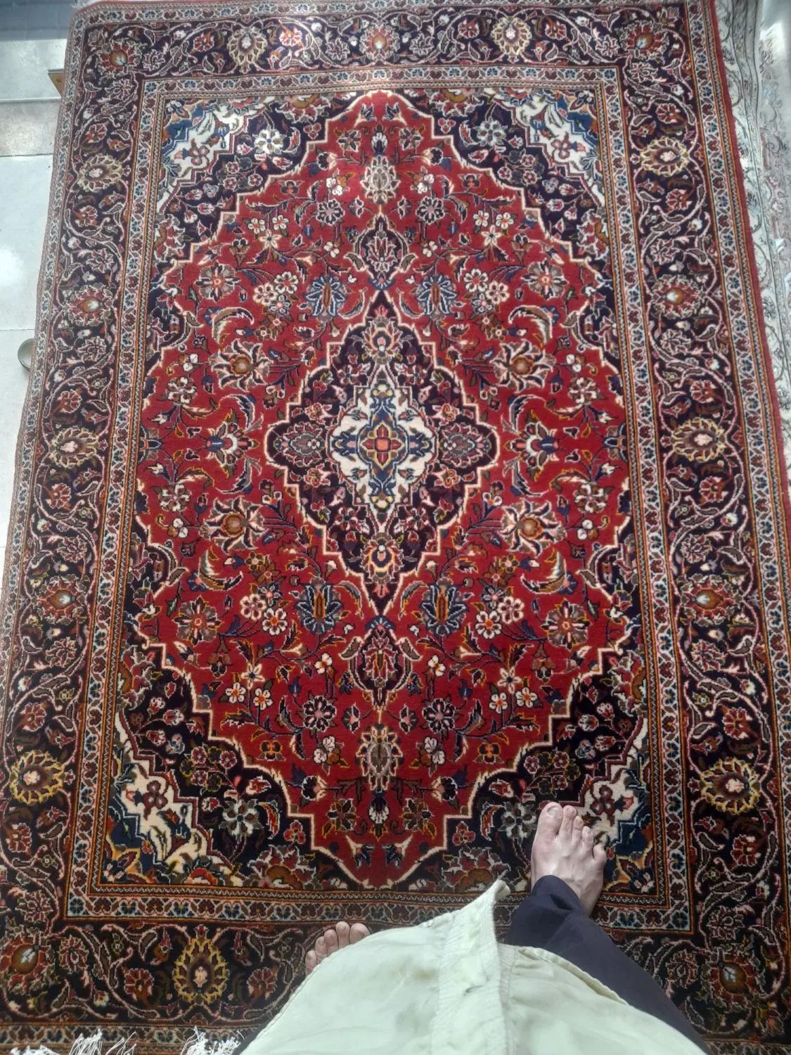 قالیچه کاشان دستبافت، حدودا ۱.۵ در ۲.۱۰|فرش|رشت, سعدی (تختی)|دیوار