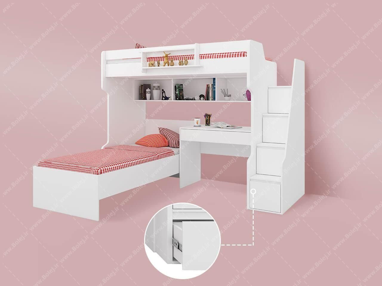 تخت دوطبقه میز دار یا کمد دار|تخت و سرویس خواب|مشهد, شهرک رازی (شهرک غرب)|دیوار