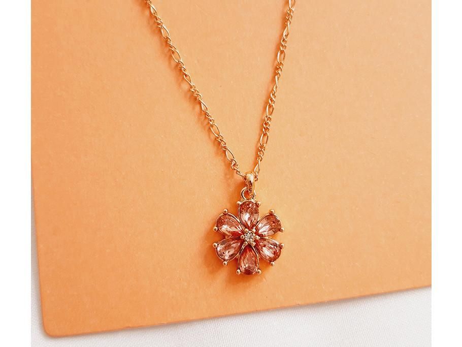 نیمست زنجیری گل نگینی صورتی رویایی|بدلیجات|یزد, |دیوار