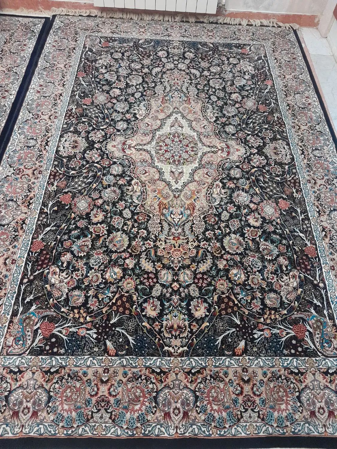 فرش ۹ متری سورمه ای دستباف گونه کاشان|فرش|تهران, نیروی هوایی (پیروزی)|دیوار
