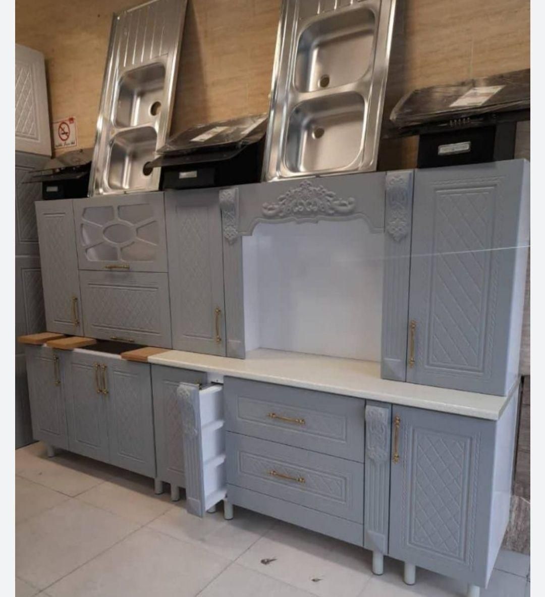 رنگ بتنی کابینت ساده و طرح دار جدید|مصالح و تجهیزات ساختمان|رشت, جانبازان|دیوار