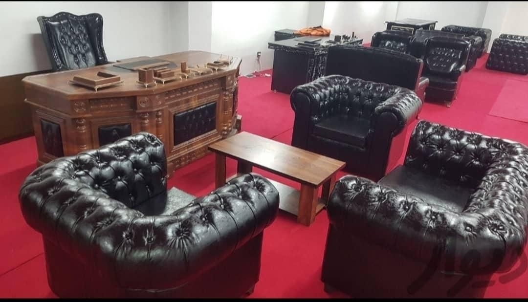 میز مدیریت پایه خرچنگی/مبلمان چرم/صندلی چرخدار|دفتر کار|کرمانشاه, |دیوار