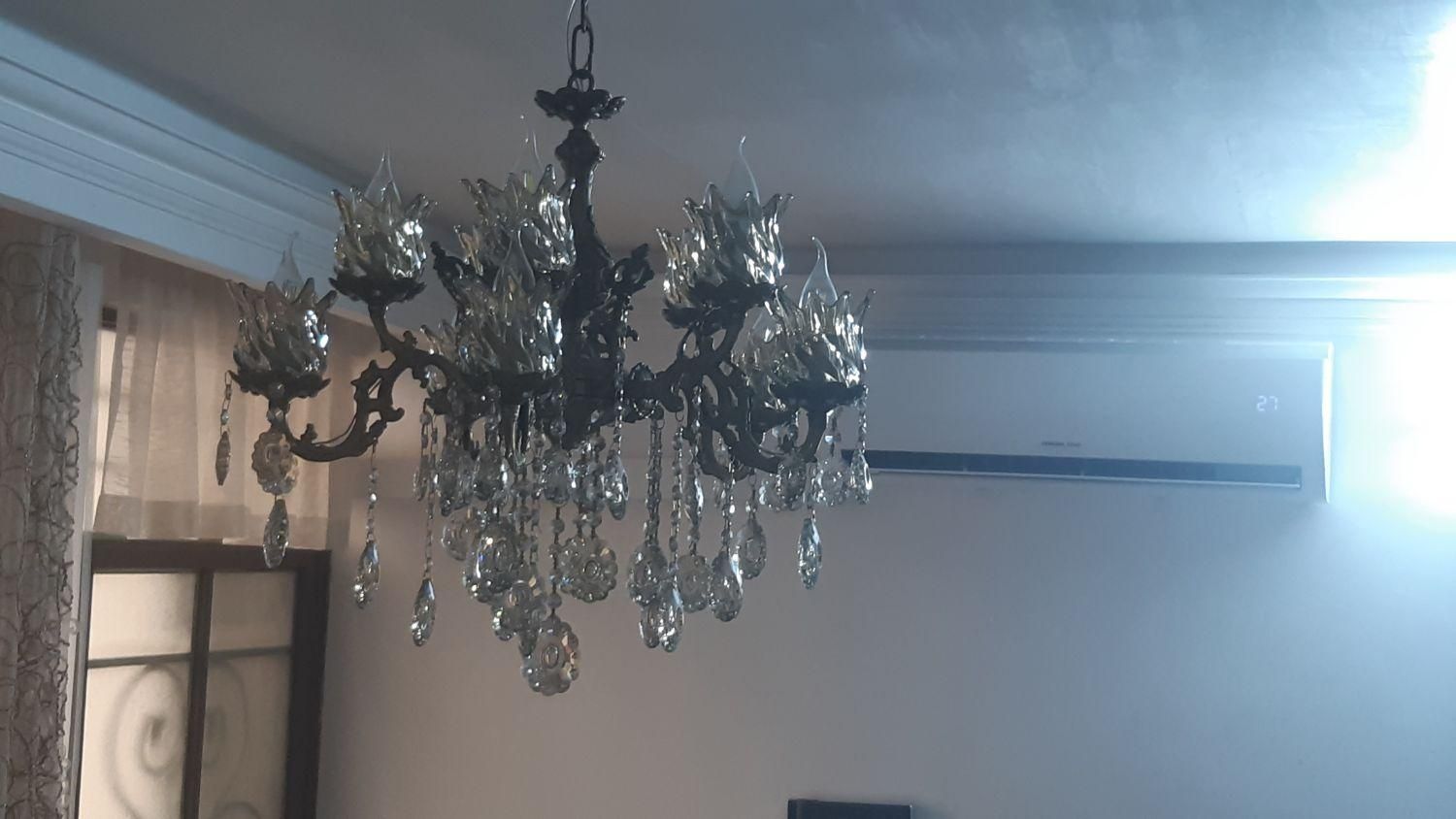 یک جفت لوستر برنز ۵ شاخه ۱۰شعله|لوستر و چراغ آویز|اسلامشهر, شهرک لاله|دیوار