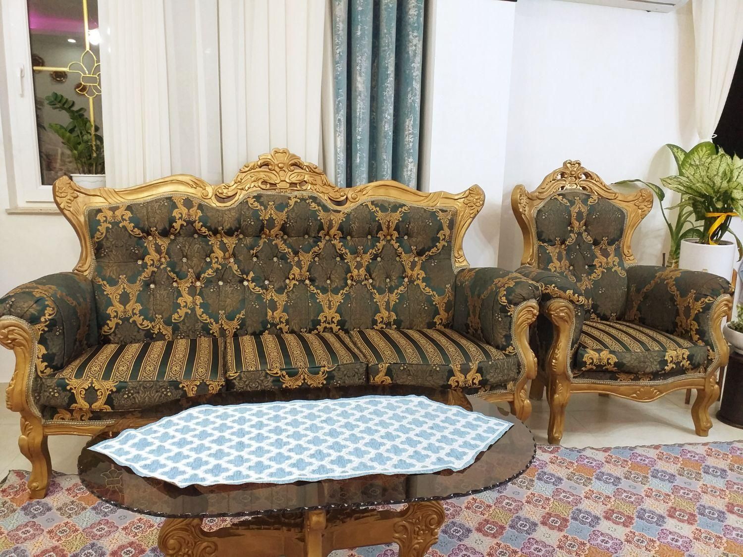 فروش یک دست مبل ۹ نفره استیل|مبلمان خانگی و میز عسلی|رشت, حمیدیان|دیوار