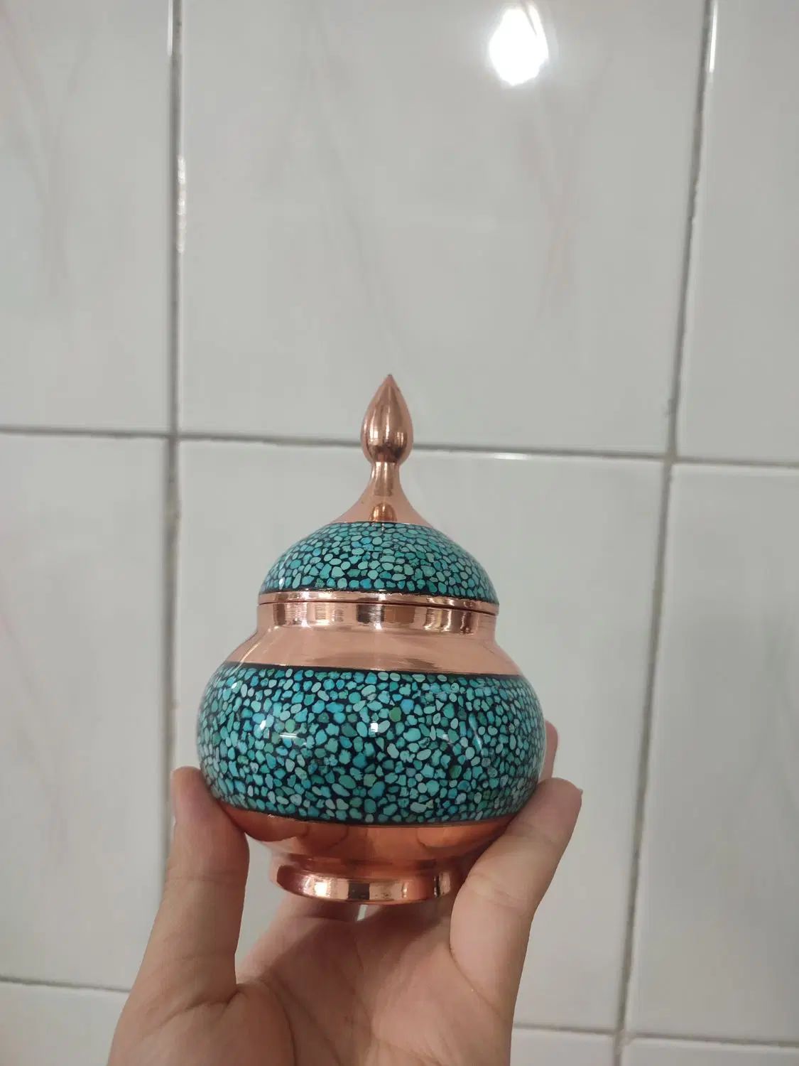 قندان فیروزه کوبی سایز ۱|صنایع دستی و سایر لوازم تزئینی|اصفهان, عمان سامانی|دیوار