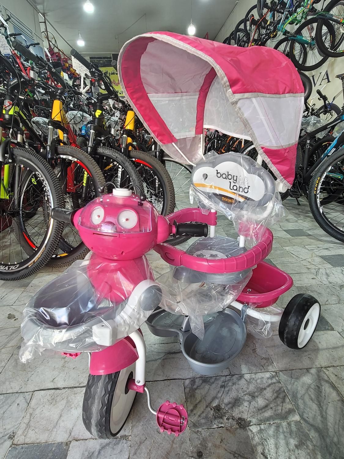 سه چرخه بی بی لند baby land صورتی|دوچرخه، اسکیت، اسکوتر|قزوین, |دیوار