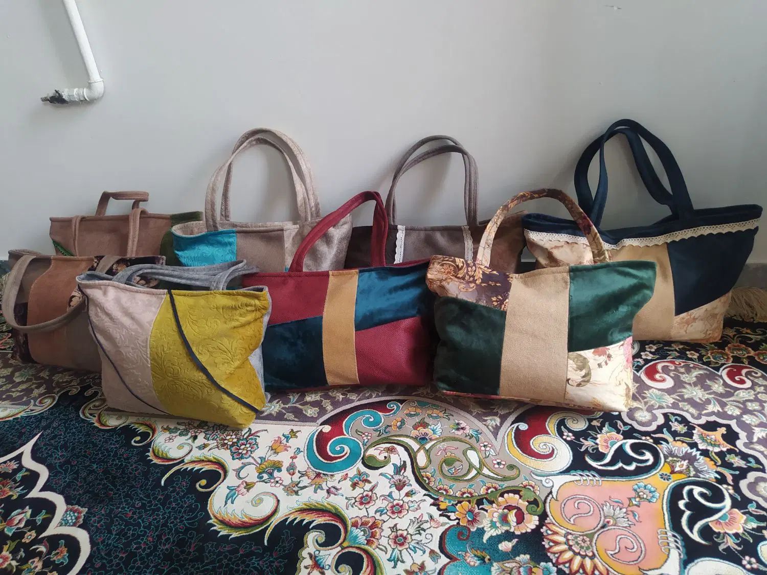 کیف زنانه پارچه‌ای استر دار بزرگ ۴۰۰وکوچک ۳۵۰کیف ج|کیف، کفش، کمربند|مرودشت, فاز اول شهرک فرهنگیان|دیوار