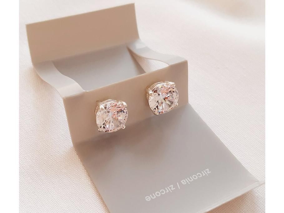 گوشواره نقره نگین زیرکنیا مدل سفید|بدلیجات|گرگان, |دیوار