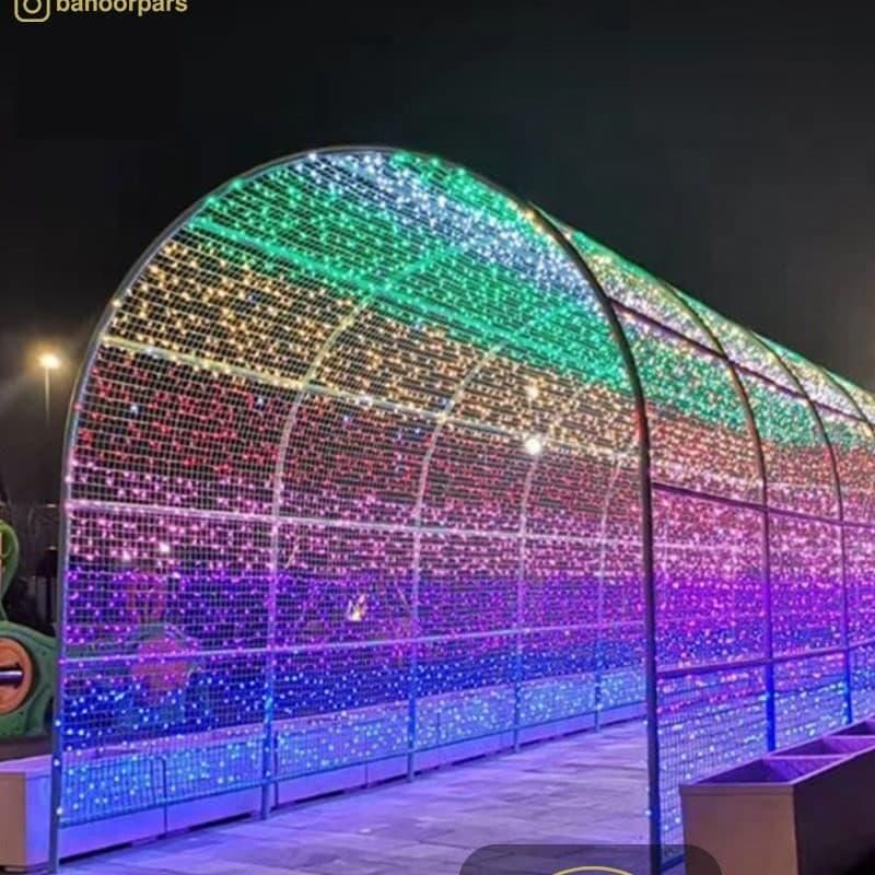 آذین بندی و ریسه کشی سرزمین ریسه|ریسه و چراغ تزئینی|شیراز, فخرآباد (دروازه کازرون)|دیوار