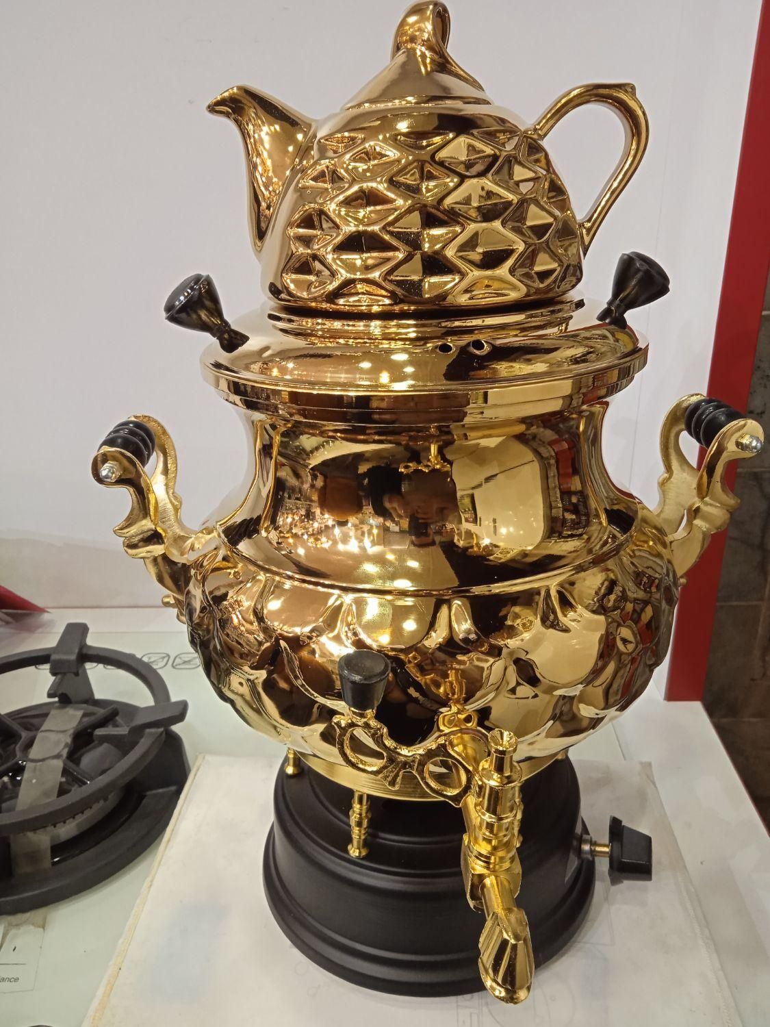 سماور گازی عدسی طلایی سبحان|سماور، چایساز، قهوهساز|مشهد, هنرور|دیوار