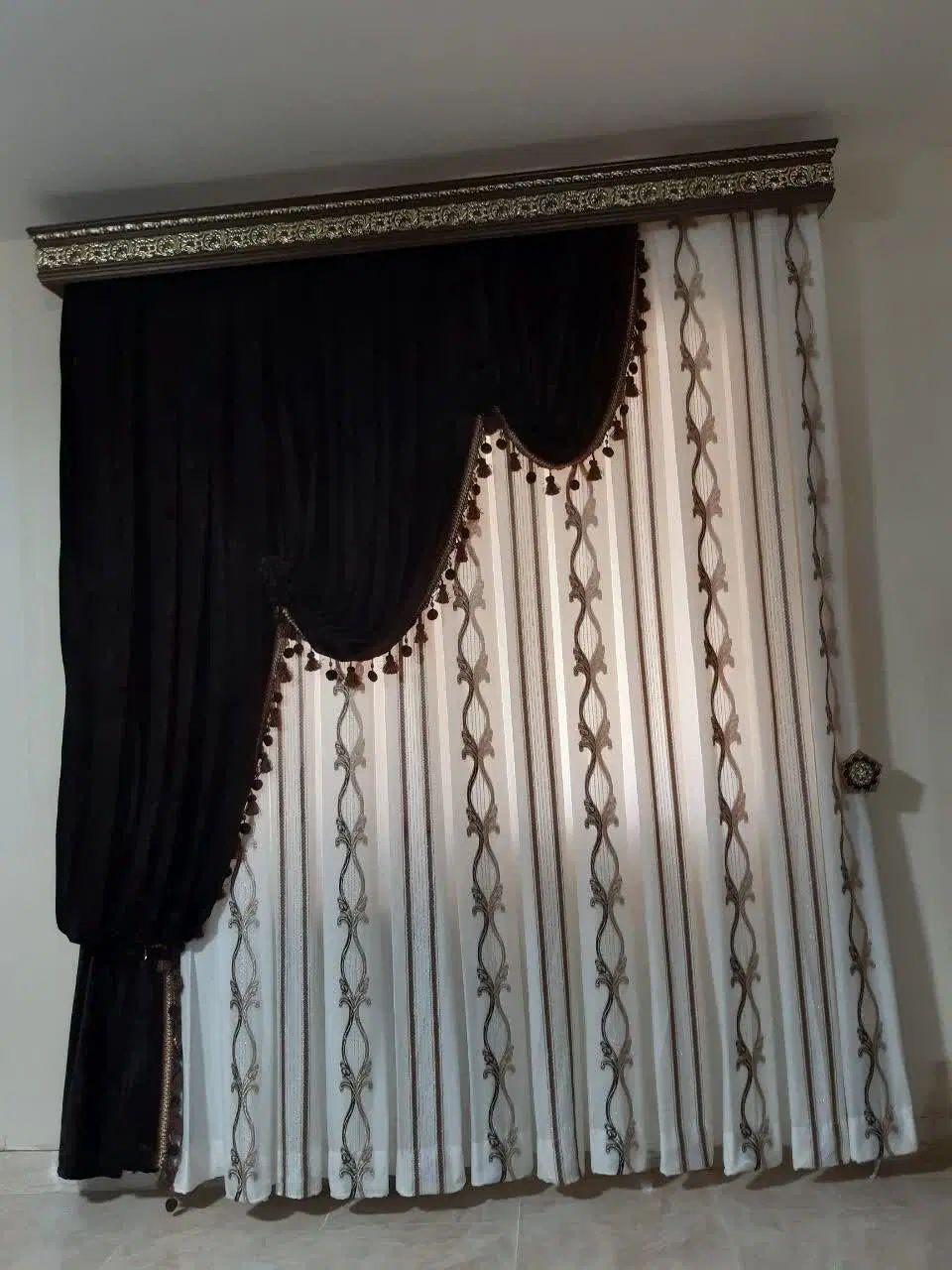 دو عدد پرده تور با  دوعدد والان مخمل شیک مجزا|پرده، رانر، رومیزی|رشت, پل تالشان|دیوار