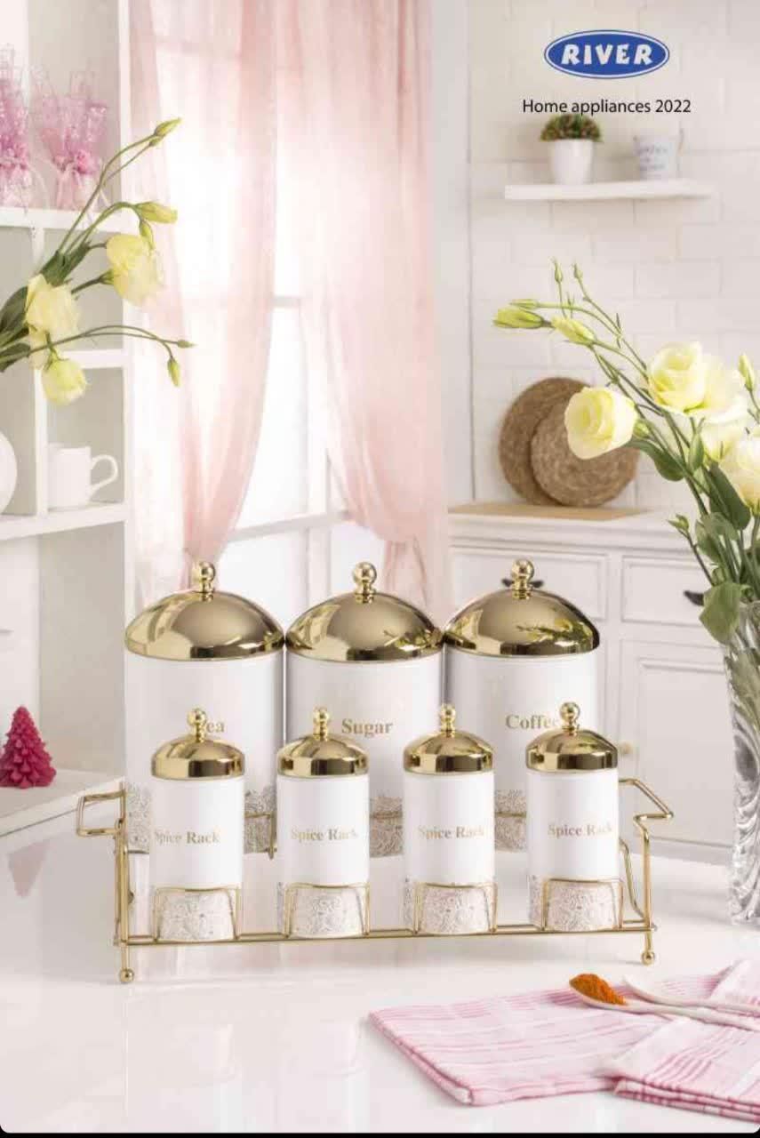 پاسماوری اورانوس جا حبوبات درب دار فلزی چینی طلایی|ظروف نگهدارنده، پلاستیکی، یک‌بارمصرف|یزد, |دیوار