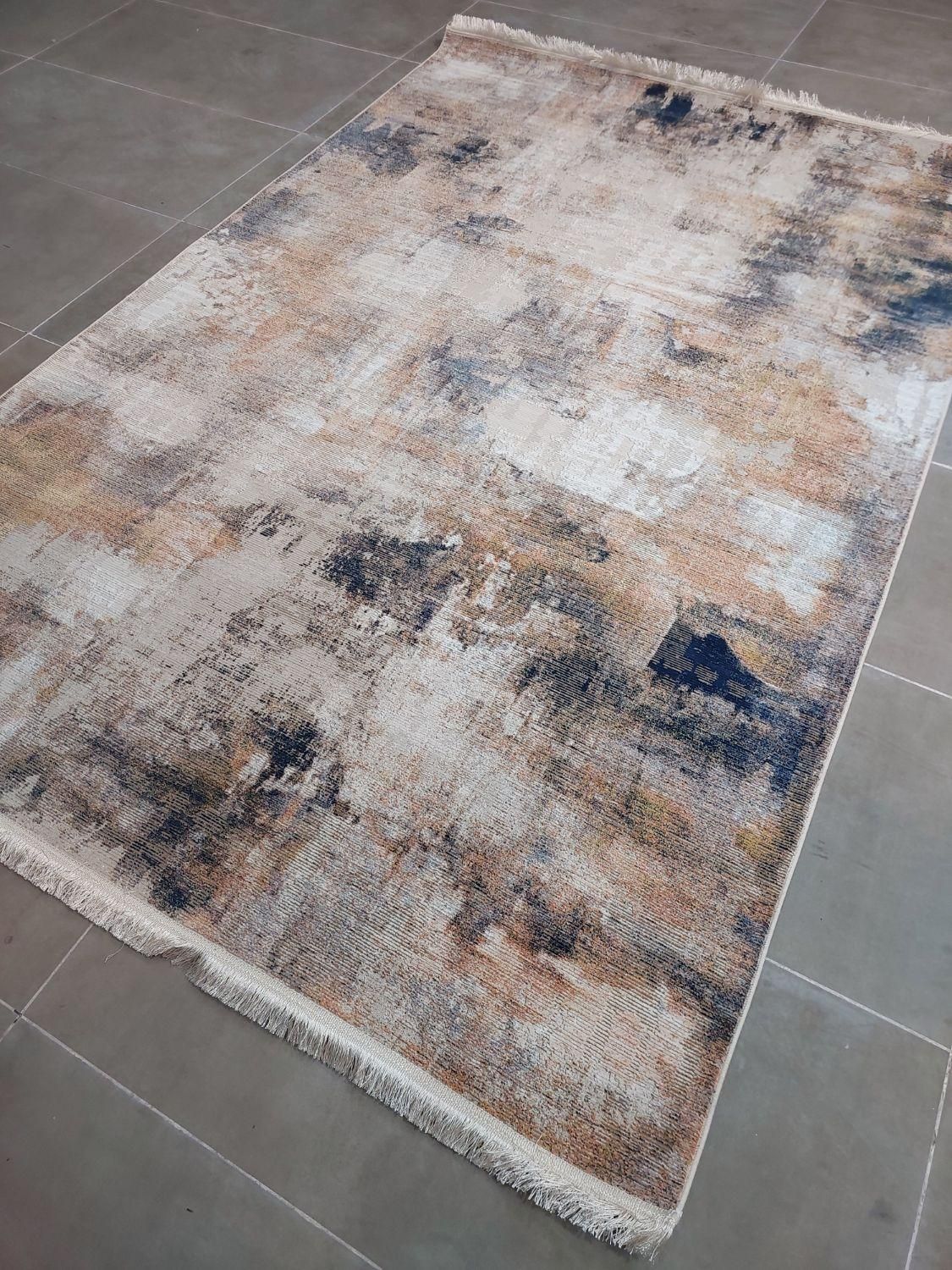 فرش رنگی آجری آبی کرم مدرن پتینه|فرش|تهران, شهرک غرب|دیوار