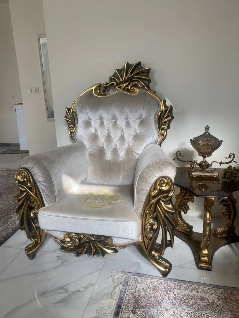 مبلمان ۷ نفره تمام راش بامیز ناهار خوری ۶ نفره|مبلمان خانگی و میز عسلی|اراک, |دیوار