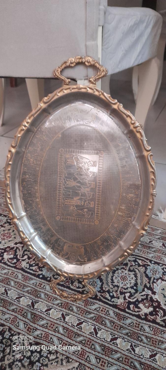 سرویس،قلیون ولبی برنجی سینی لوسترقدیمیّ دهه۵۰|کلکسیون اشیاء عتیقه|فردیس, قریشی|دیوار