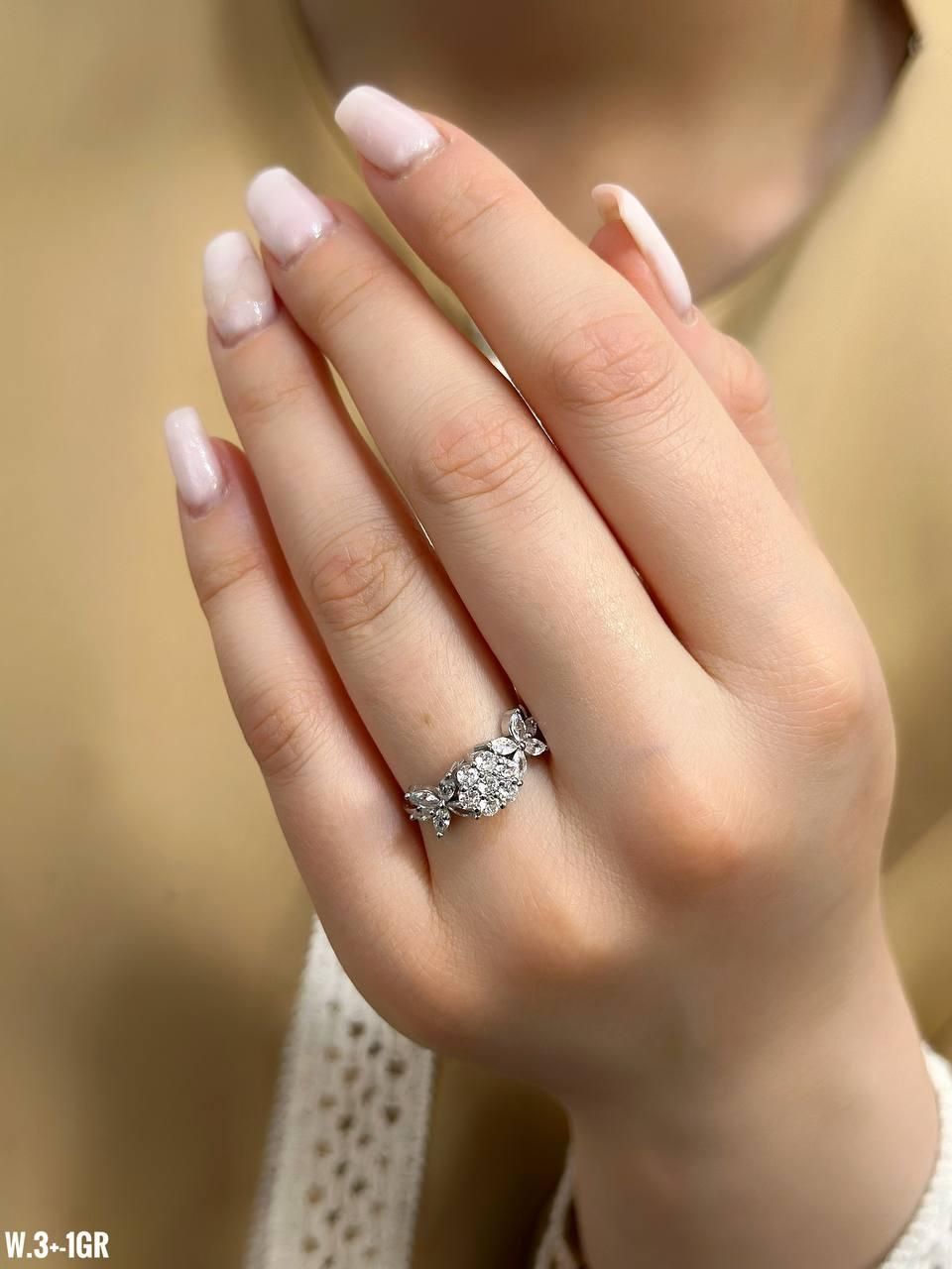 انگشتر نقره دخترانه زنانه عینا طلا کد۱تولیدی نقره|بدلیجات|تبریز, |دیوار