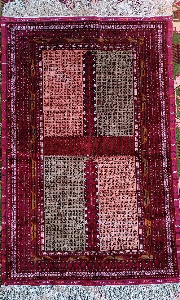 قالیچه دورو تمام ابریشم طبیعی|فرش|بجنورد, |دیوار