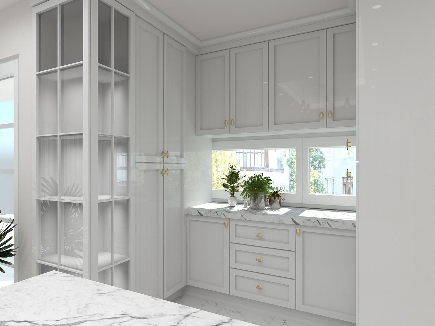 کابینت نئوکلاسیک رنگ پولیشی مات|مصالح و تجهیزات ساختمان|شاهینشهر, شهرک هشت بهشت|دیوار