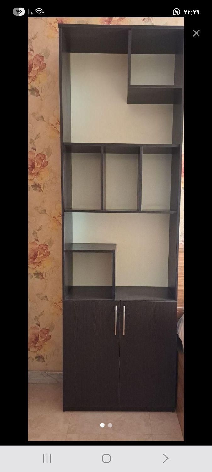 کتابخانه‌‌‌‌وبوفه‌‌‌‌‌‌.کمددار.نو.|کتابخانه، شلف، قفسه‌های دیواری|رشت, رودباری|دیوار