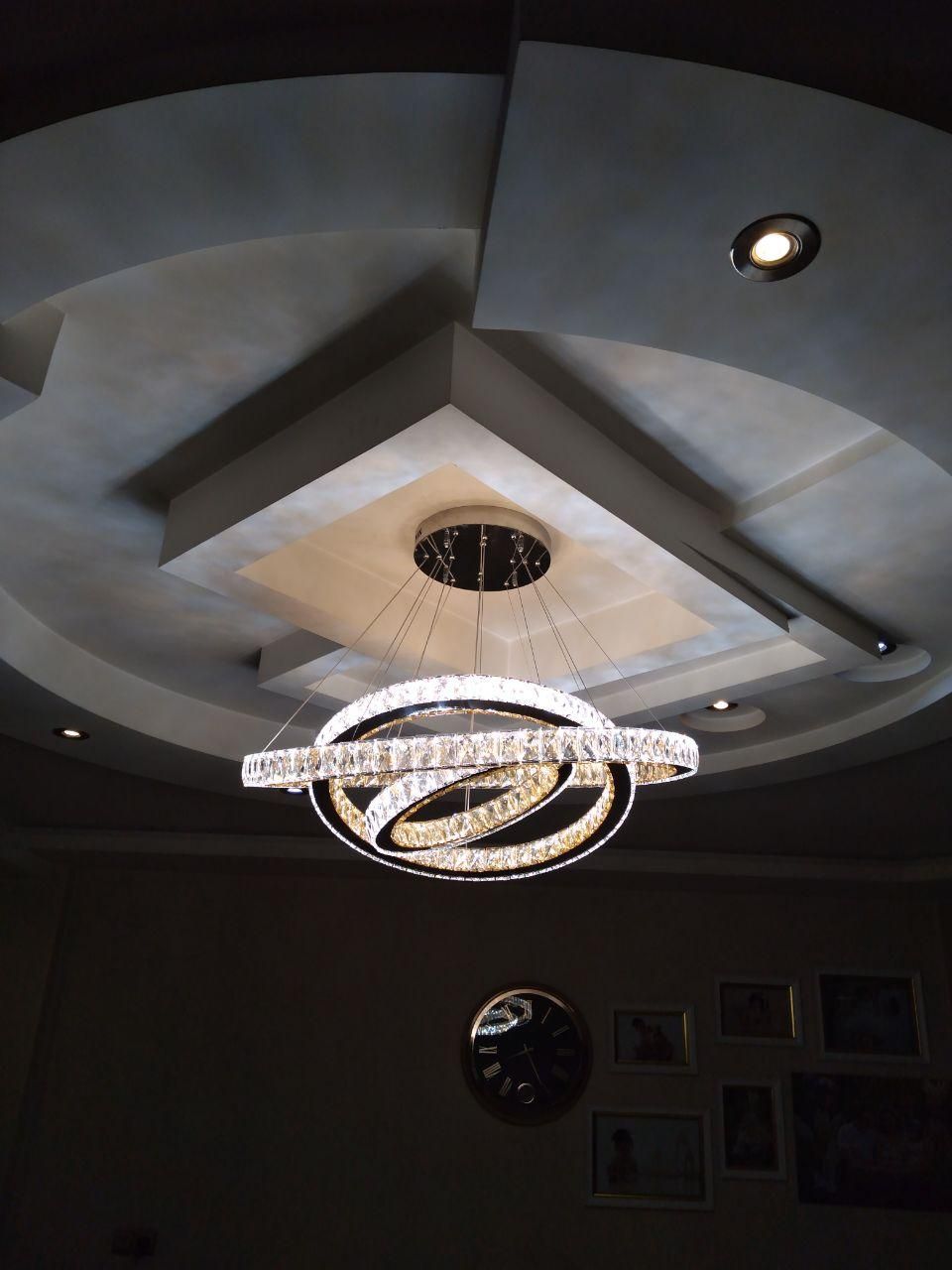 لوستر سه حلقه ،ریموت سه حالته تولیدی (پاسارگاد)|چراغ خواب و آباژور|مشهد, چهارچشمه|دیوار