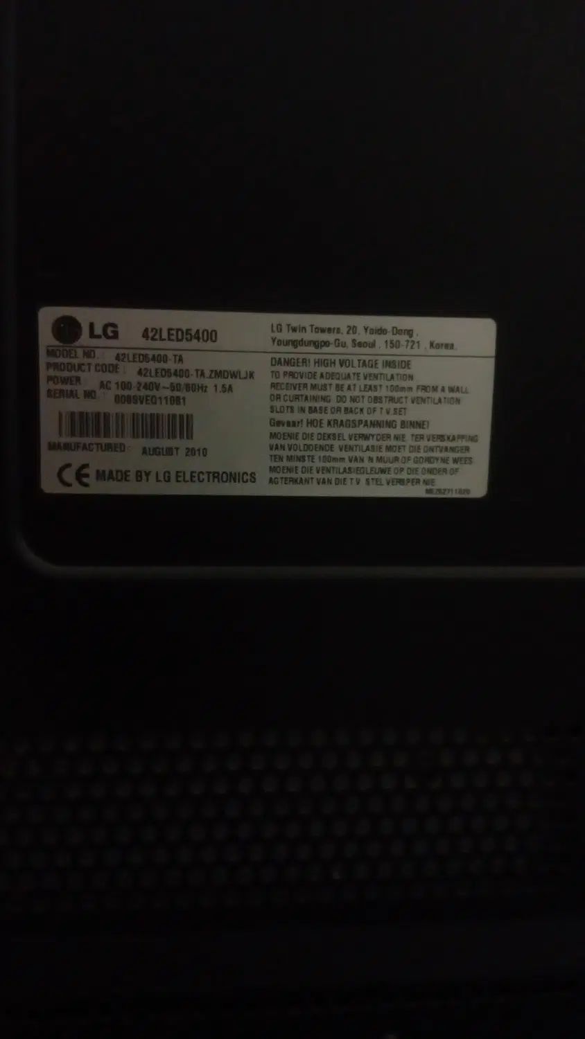 ال جی 42 اینچ LED مدل 42LE5400|تلویزیون و پروژکتور|اصفهان, سلطان‌آباد|دیوار