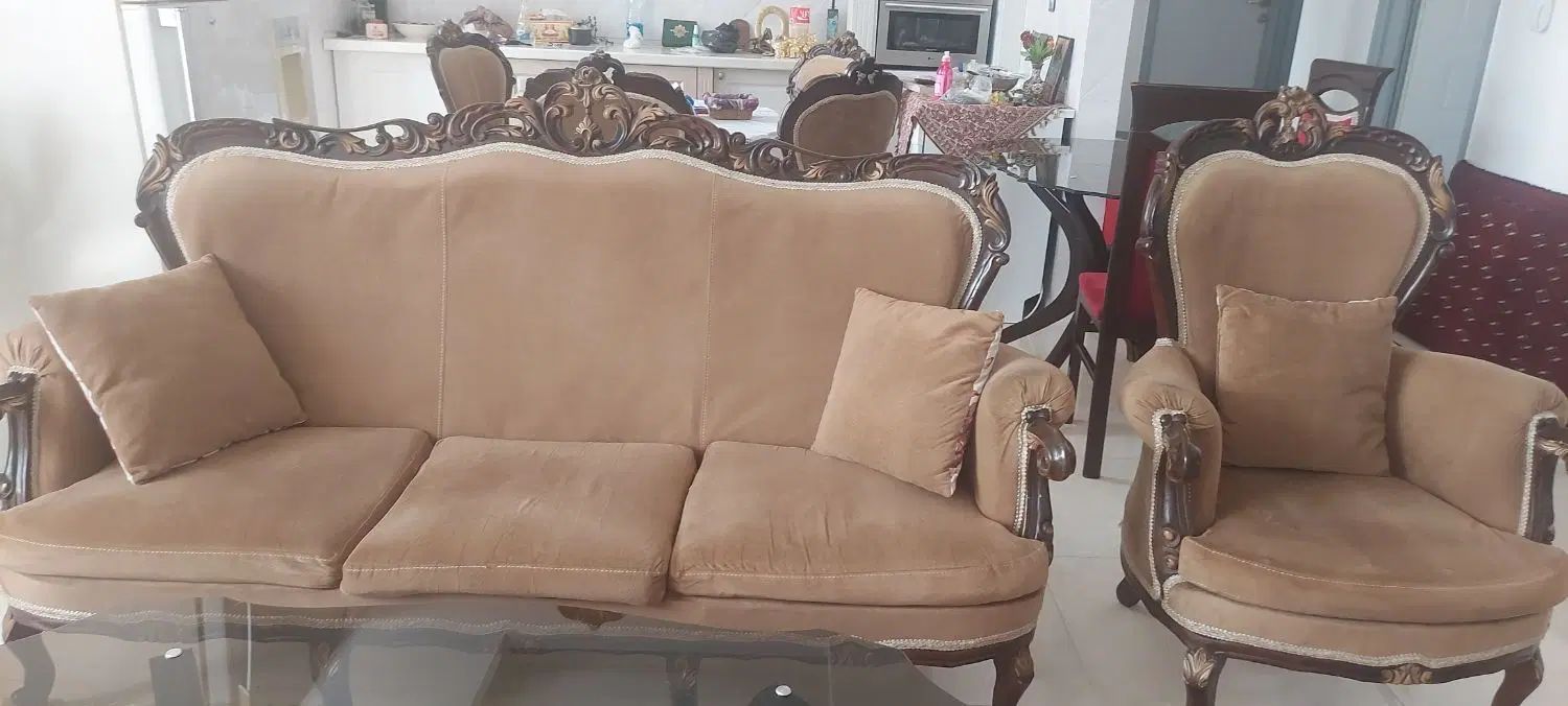 مبل۹نفره وسرویس خواب دونفره وفرش ۱۲متری ۲عدد|تخت و سرویس خواب|گنبد کاووس, |دیوار