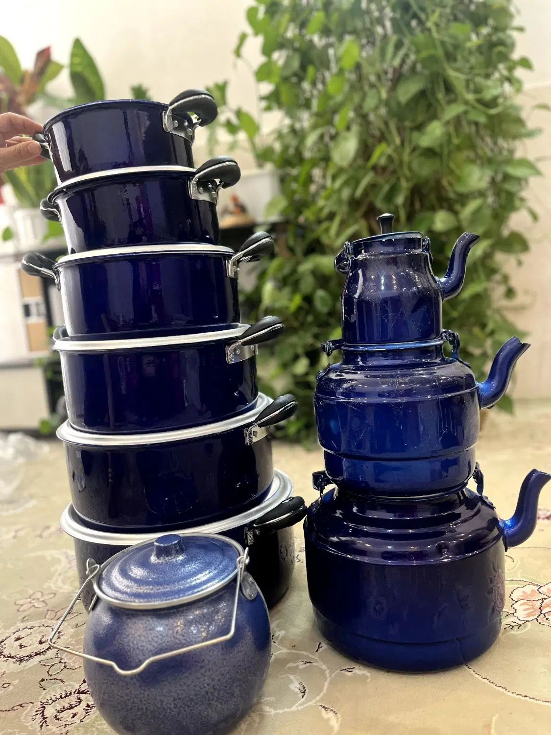 ست روحی رنگی قابلمه و کتری|ظروف پخت‌وپز|اصفهان, گورت|دیوار