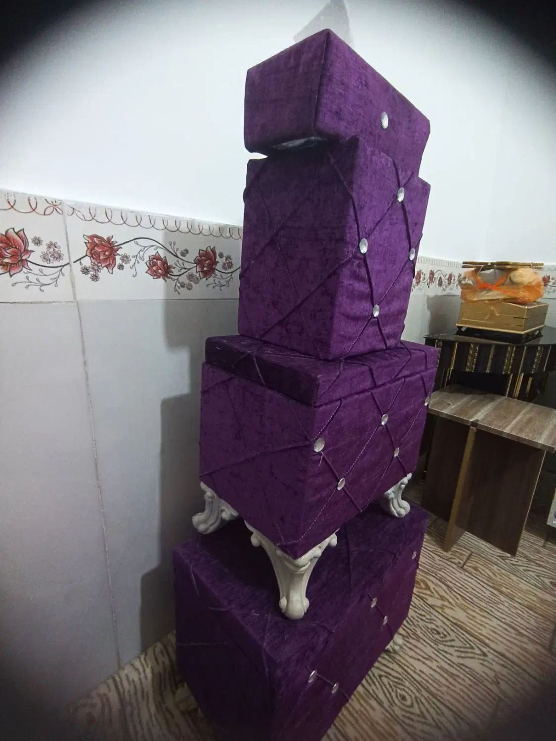 ست صندوقچه مخمل ،سطل وجادستمال کاغذی نو|صنایع دستی و سایر لوازم تزئینی|مشهد, شهرک مهر آباد|دیوار