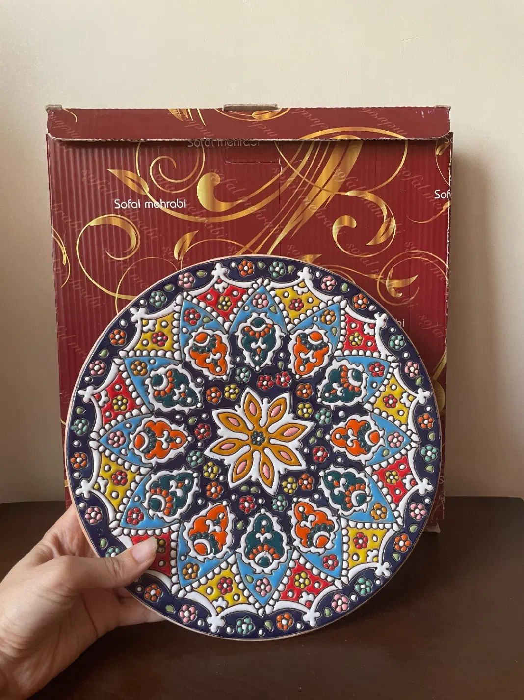بشقاب دیوارکوب و رومیزی میناکاری/ کار دست اصفهان|صنایع دستی و سایر لوازم تزئینی|تهران, نارمک جنوبی|دیوار